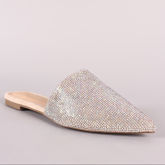 Restocked nude AB silver rhinestone flat - Picture 7 of 7